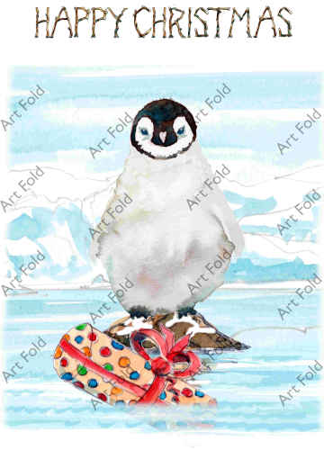 460B penguin baby present HAPPY BIRTHDAY FROM jpeg SKIL-460