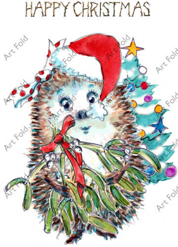 522B mistletoe kind hiolding tree HAPPY CHRISTMAS FROM jpeg SKIL-522